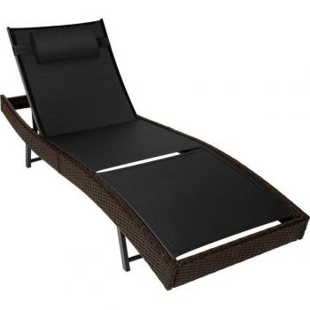 Tectake Moana Outdoor Lounger – Removable Pillow, Mixed Brown, 6-Backrest Options