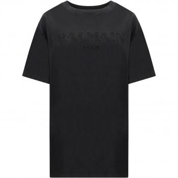 T-shirt Balmain Grigia in Cotone Jersey
