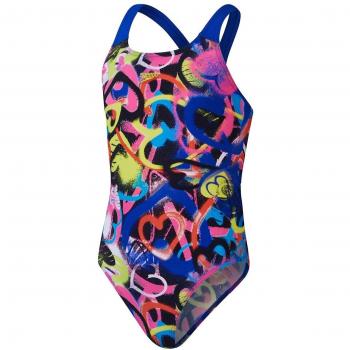 Speedo Girls Digital Allover Powerback Swimsuit