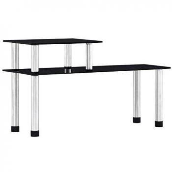 Tempered Glass Kitchen Shelf Black 45x16x26 cm vidaXL