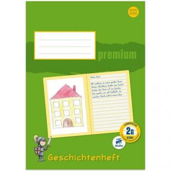Geschichtenheft Premium A4, blanko liniert, Grundlinie 2G, 16 Blatt