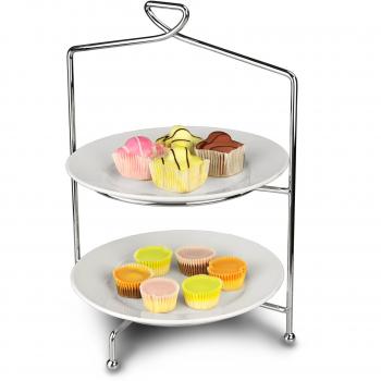 Utopia Savoy Dual Tier Afternoon Tea Stand – 33 cm, 23 cm Plates Included