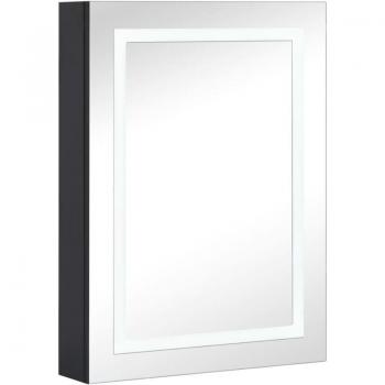 Specchio LED per Bagno in MDF Nero 50x13x70
