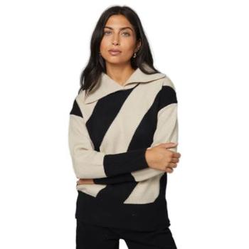 Women’s Stone Stripe Roll Neck Pullover – Large