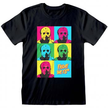 Manche courte Vendredi 13 Jason Pop Art – Noir – XL