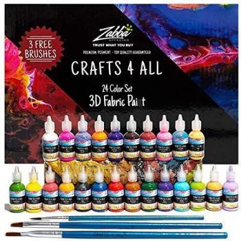 MultiArt Fabric & Surface Paint Pack – 24 Permanent 3D Shades