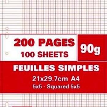 Recharges A4 petits carreaux 200 pages