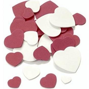 CreaSoft Coeurs en mousse rouge et blanc 120 pièces