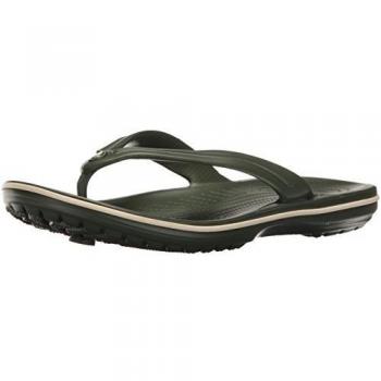 Crocs Chanclas Crocband Flip, color Verde (Forest/Stucco)