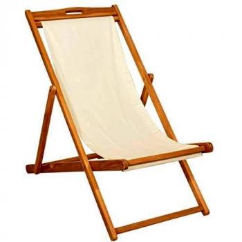 Tumbona de teca crema 56x105x96 cm
