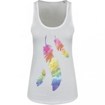 Grindstore Damen Tanktop mit bunten Federn