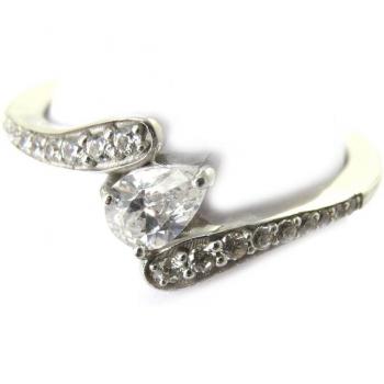 Weißer Sissi Ring aus Silber 54