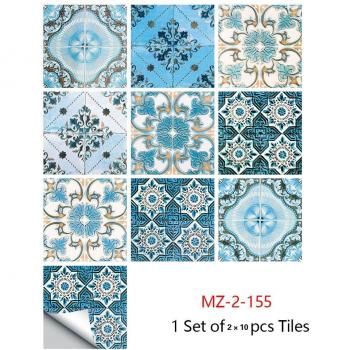 Vintage Pattern Tile Wallpaper Set – 20 Waterproof Self‑Adhesive Stickers