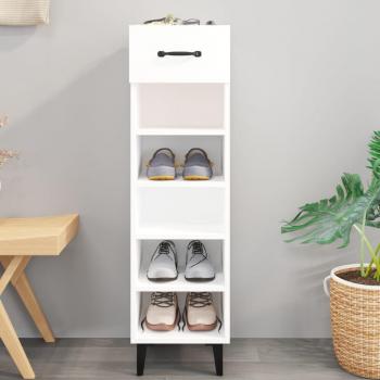 VidaXL High Gloss Shoe Cabinet White 30x35x105 cm Engineered Wood