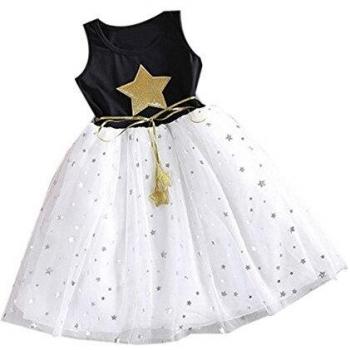 Vestido de Niña K-youth, Fiesta, Plisado, Tutú, Negro, 8-9 años
