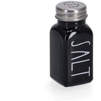 Zeller Salt 4.1 × 4.1 × 9.2 cm Salzstreuer – Glas/Metall, Schwarz