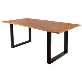 SAM OUTILLAGE Massivholz Tisch Hevea, eichefarben, Baumkante, U-Gestell