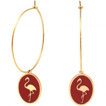 Exklusive Flamingo Creolen aus Stahl