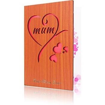Mum’s Wooden Keepsake: Custom Walnut Greeting Card
