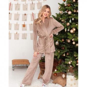 ISSA Plus Velvet Pyjamakleed met Riem L – Lichtgrijs