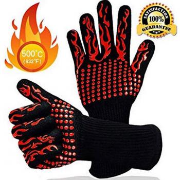 Hitzebeständige Silikonhandschuhe für BBQ und Backen, 1 Paar