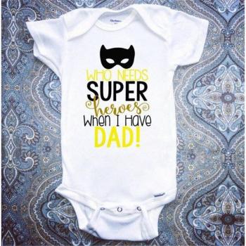 Newborn Summer Costume Super Dad Romper 0-24M