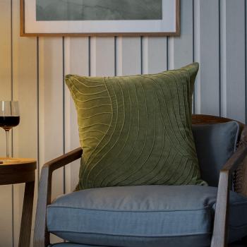 Sage Waterfall Velvet Cushion by Voyage Maison