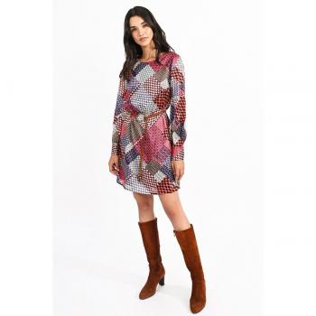 Vestido corto de Molly Bracken con manga larga y estampado
