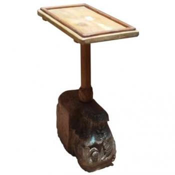 Mesa auxiliar de centro de madera marrón 46x23x49