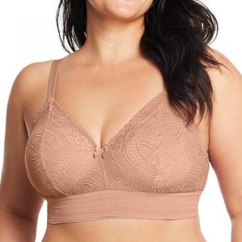 Glamorise Bramour Gramercy Luxe Lace Bralette Tan 46D