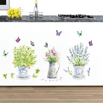 3pcs Floral Wall Stickers for Kids Room Living Room Home Decor