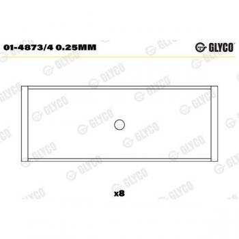 Cojinete de Biela 0.25 mm GLYCO 01‑4873/4 – Kit 2 Unidades
