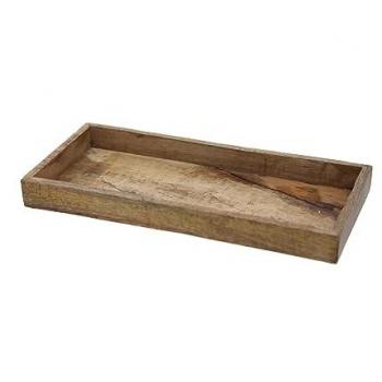 Mango Holz Kerzentablett eckig klein 34 x 12 cm mit Rand Deko Schale
