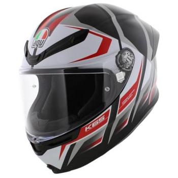 K6 S Karve AGV Motorradhelm – Schwarz, Weiß, Rot – S (Mann)