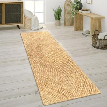 Alfombra Yute Hecha a Mano Estilo Boho 80x250 cm
