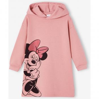 Robe sweat à capuche Minnie pour petite fille mauve