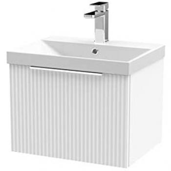Fluted Wall Hung 1-Drawer Vanity Unit