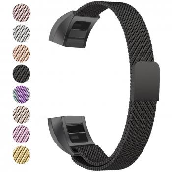 Fitbit Alta Milanese Stainless Steel Replacement Accessory Band by BeneStellar (Black)