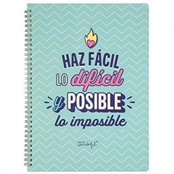 Libreta Mr. Wonderful A4 con Pegatinas y Motivación