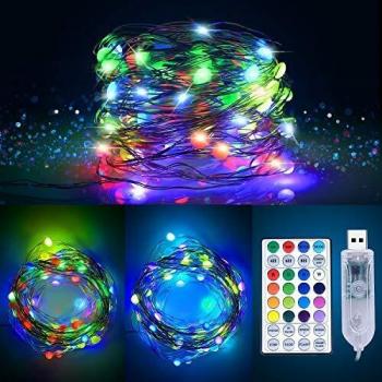 Tesecu 10 m USB‑LED‑Band – 100 RGB‑Farben, 12 Modus‑Wechsel, Indoor/Outdoor