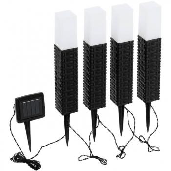 EGLO 4er Set Rattan Solarleuchten