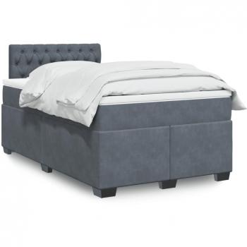 VidaXL Boxspringbett Dunkelgrau mit Matratze 120x190 cm