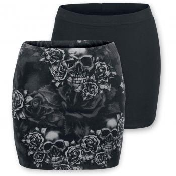 EMP Black Premium Kortkjol The Double Life Svart Grå S 3XL Dam