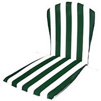 Cojín Silla Monoblock 35x82x3cm Respaldo Bajo Color Blanco/Verde