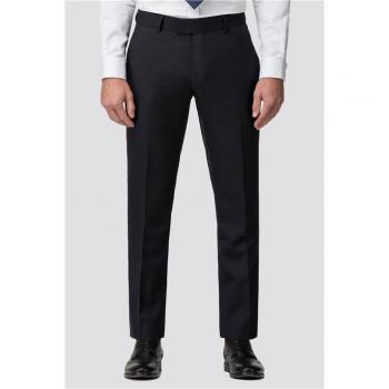 Navy Wool Blend Tailored Fit Suit Pants