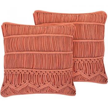 Set di 2 Cuscini Akkoy Arancioni 45x45 cm