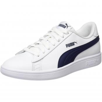 Puma Unisex Adults Smash V2 L Low-Top Sneakers, White (Puma Blue-Peacoat), 4 UK (37 EU)