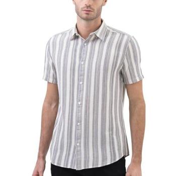 Enorsia 2XL Smoke Stripe Kent Collar Tee – Men’s Fashion Shirt