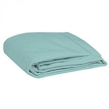 Drap plat 270x300 cm en percale de coton Bleu Céladon