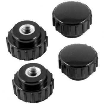 Bouton moleté noir 5 mm Dia filetage femelle 14 mm haute